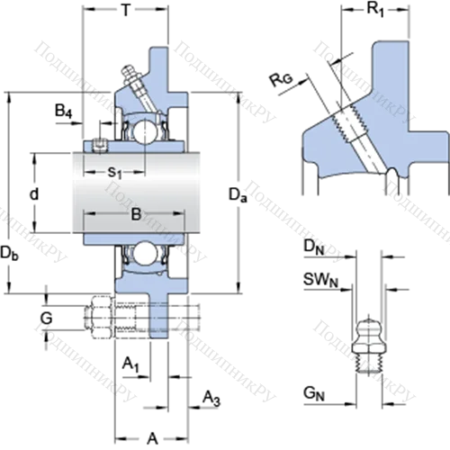 Фланцевые подшипниковые узлы типа Y (литой корпус, круглый фланец, крепление стопорными винтами) FYC 40 TF