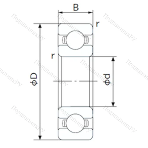 Подшипник шариковый радиальный 6219JT