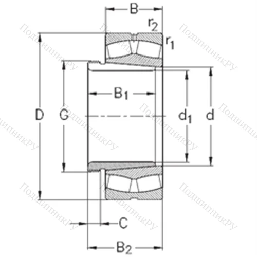 Подшипник роликовый радиальный самоцентрирующийся 22217-E-K-W 33+AHX 317
