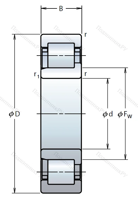 Роликовый цилиндрический подшипник NJ 210 EW
