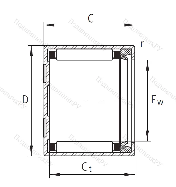 Игольчатый подшипник BK 2018 RS L 271