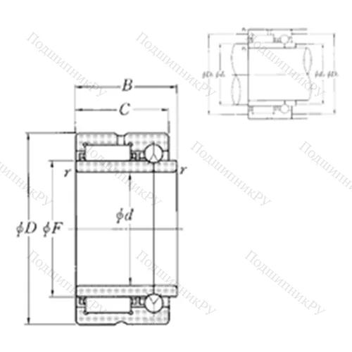 Подшипник комбинированный NKIB 5902R от производителя  NTN