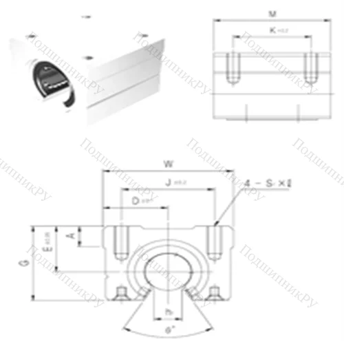 Подшипник шариковый линейный SBR 16UU