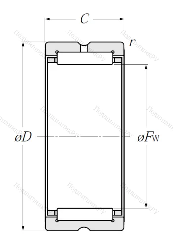 Игольчатый подшипник NK 15/16 R от производителя  NTN Игольчатый подшипник NK 15/16 R от производителя  NTN