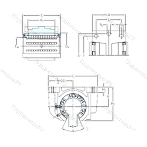 Подшипник шариковый линейный LUCF 20