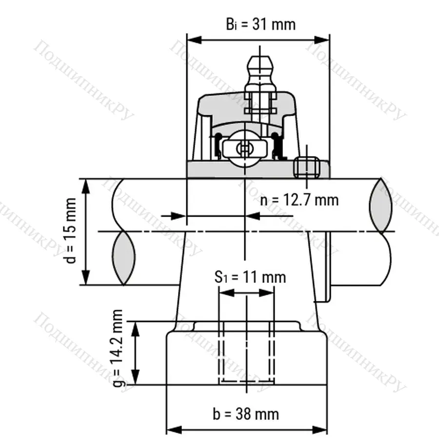 Подшипниковый узел SSUCPPL 202-W - Вал: 15 мм