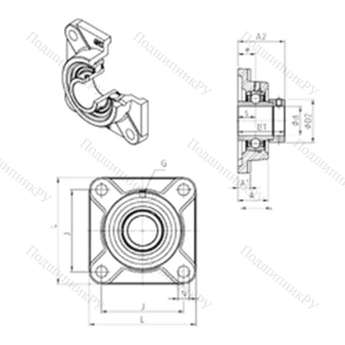 Подшипниковый узел шариковый радиальный EXF 213