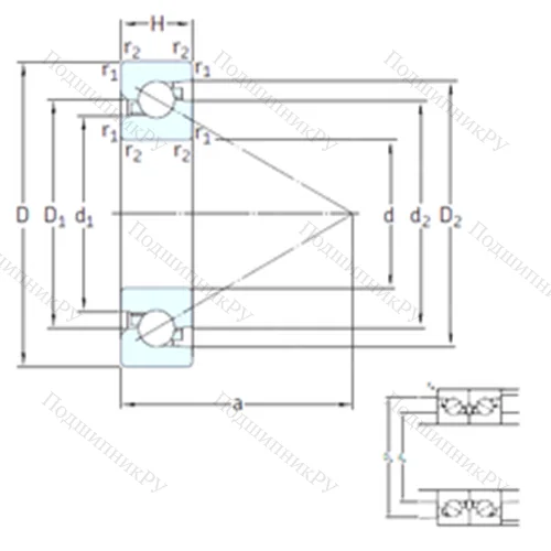 Подшипник шариковый упорно-радиальный BSA 202 CG от производителя  SKF Подшипник шариковый упорно-радиальный BSA 202 CG от производителя  SKF