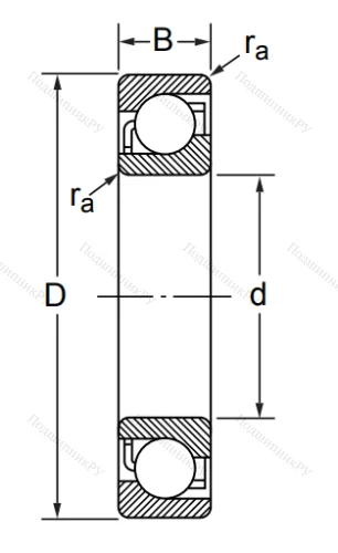 Радиально-упорный шариковый подшипник 7211 AC/DT (446211 Е ГОСТ) в Твери
