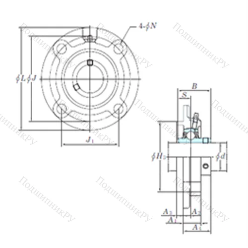 Подшипниковый узел шариковый радиальный UCFC 218-56