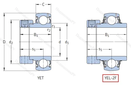 Корпусный подшипник YEL 204-2F в Твери