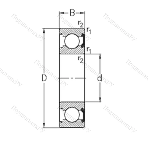 Подшипник шариковый радиальный 61800-2RSR от производителя  NKE