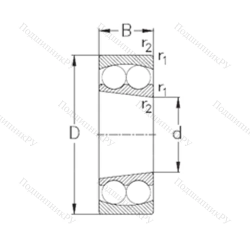 Подшипник шариковый радиальный самоцентрирующийся 1313-K