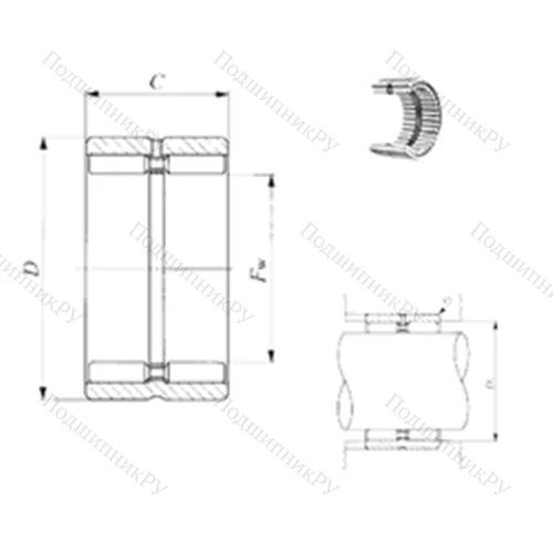 Подшипник игольчатый радиальный GBR 243316