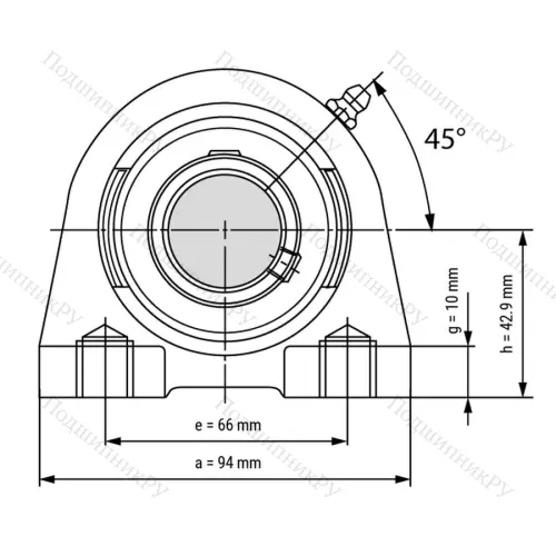 Подшипниковый узел UCPA 206 - Вал: 30 мм от производителя  LPZ