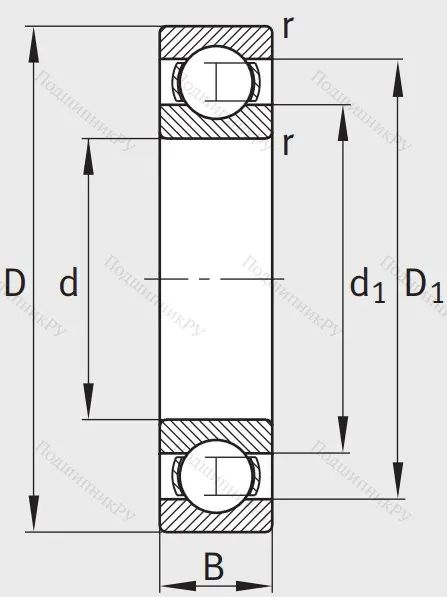 Однорядный шариковый подшипник 16013 C 3