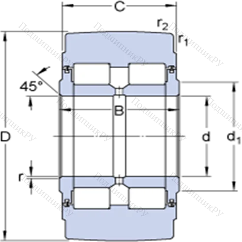 Опорные ролики на основе роликоподшипников с фланцевыми кольцами NNTR 100x240x105.2ZL от производителя  SKF Опорные ролики на основе роликоподшипников с фланцевыми кольцами NNTR 100x240x105.2ZL от производителя  SKF