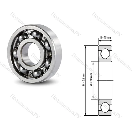 Подшипник шариковый радиальный 6304B 12-2RS