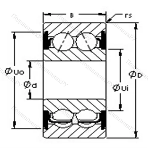 Подшипники шариковые радиально-упорные двухрядные 5213-2RS от производителя  AST