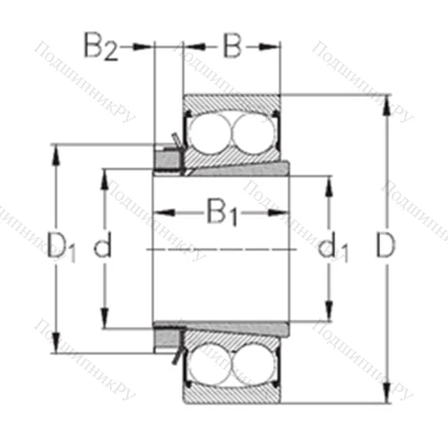 Подшипник шариковый радиальный самоцентрирующийся 2205-K-2RS+H 305