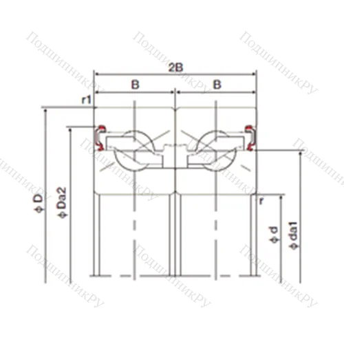 Подшипник шариковый упорно-радиальный спаренный 40TAB 09DB-2LR