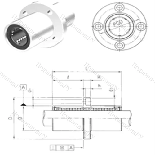 Подшипник шариковый линейный LMFM 12UU