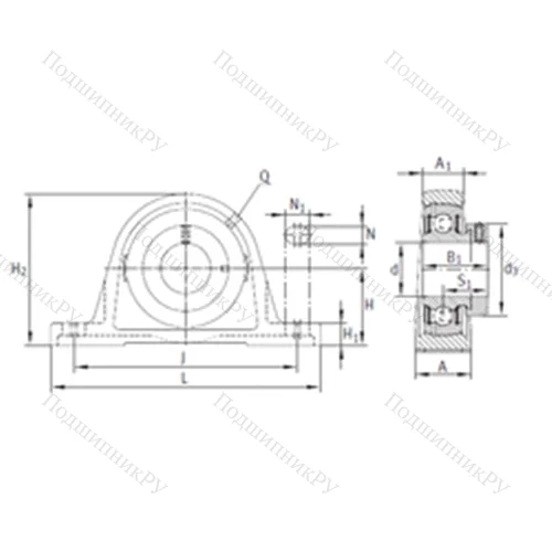 Подшипниковый узел шариковый радиальный