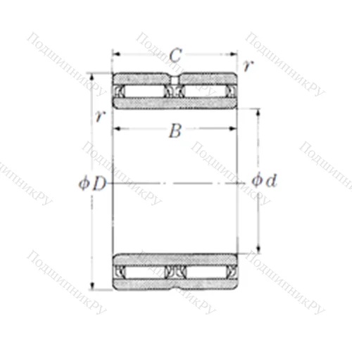Подшипник игольчатый радиальный NAFW 102220