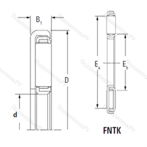 Подшипник игольчатый упорный FNTK-5072 от производителя  TIMKEN