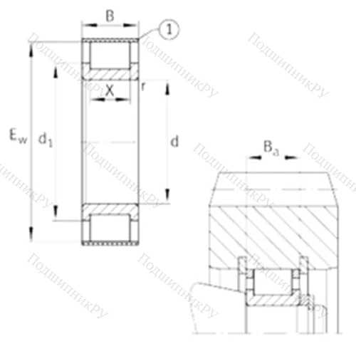 Подшипник роликовый радиальный RSL 182326-A от производителя  INA