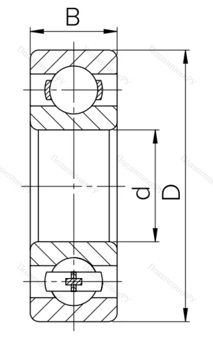 Шариковый однорядный подшипник 180308 T (6308 2RST) в Твери