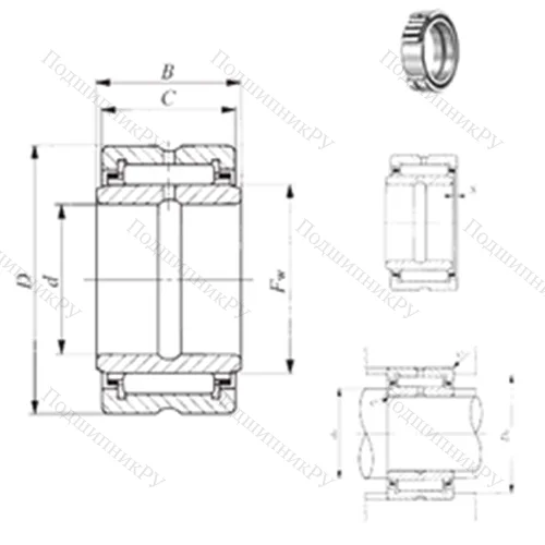 Подшипник игольчатый радиальный BRI 223516