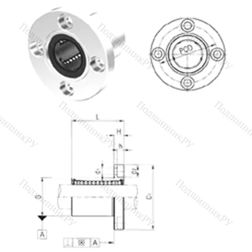 Подшипник шариковый линейный LMF 10