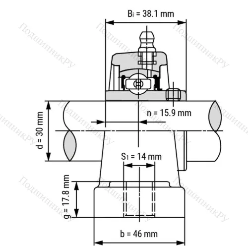 Подшипниковый узел SS-UCPPL 206-W - Вал: 30 мм от производителя  LPZ