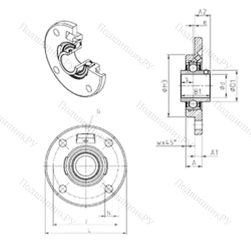 Подшипниковый узел шариковый радиальный UCFCE 214