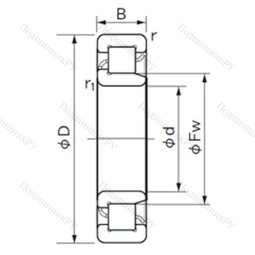 Подшипник роликовый радиальный NJ 2226