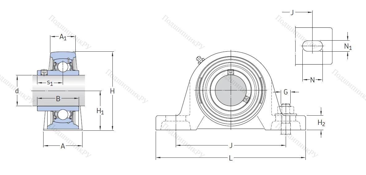 Подшипниковый узел SY 45 TF