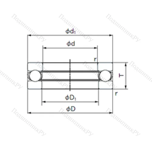 Подшипник шариковый упорный 2911 от производителя  NACHI Подшипник шариковый упорный 2911 от производителя  NACHI