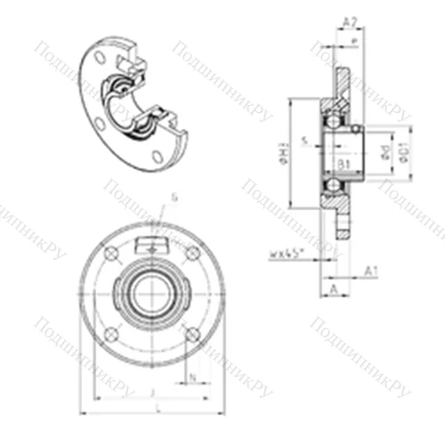 Подшипниковый узел шариковый радиальный USFCE 212