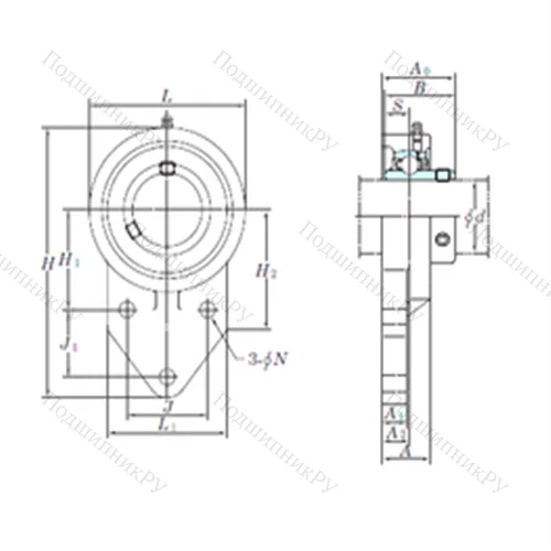 Подшипниковый узел шариковый радиальный UCFB 209
