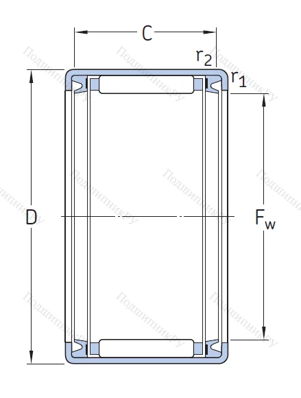 Игольчатый подшипник HK 1216 2RS