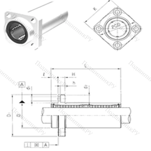 Подшипник шариковый линейный LMEKP 12L