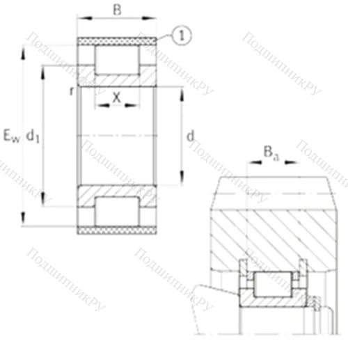Подшипник роликовый радиальный RSL 183030-A от производителя  INA