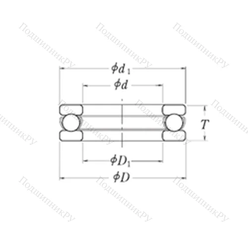 Подшипник шариковый упорный MT 2.3/4