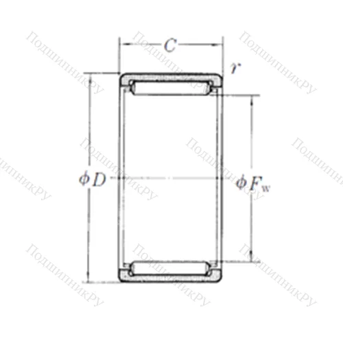 Подшипник игольчатый радиальный RLM 152212