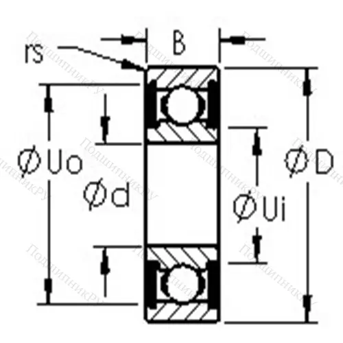 Подшипники шариковые радиальные однорядные 6206-2RS от производителя  AST