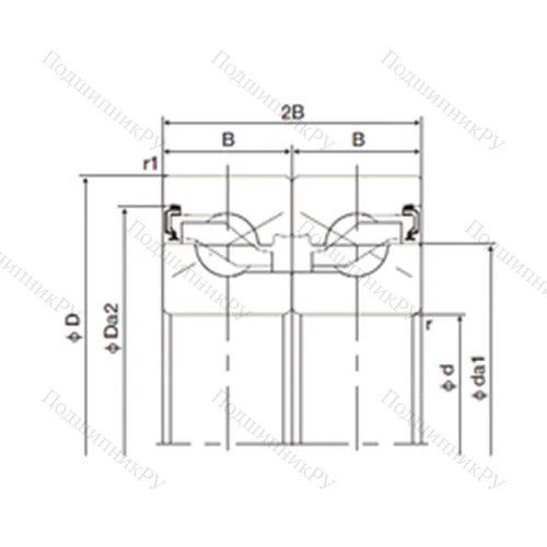 Подшипник шариковый упорно-радиальный спаренный 40TAB 09DB-2NK