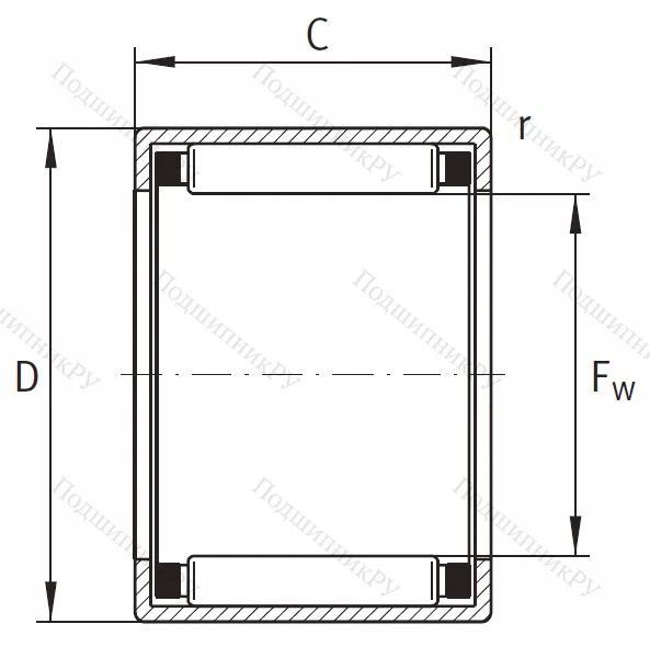 Игольчатый подшипник HK 0810 B