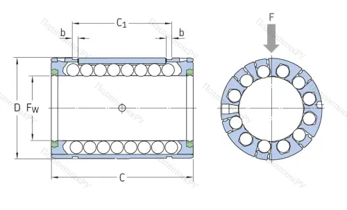 Подшипник линейный LBCR 30 D-2LS в Твери
