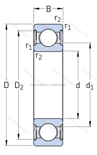 Однорядный шариковый подшипник W 6005 2RS 1 в Твери